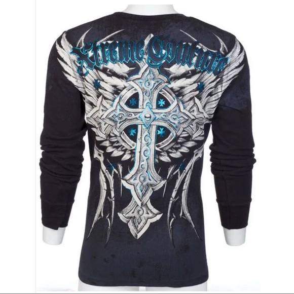 Xtreme Couture by Affliction Men's Thermal Shirt Panther - Picture 8 of 9